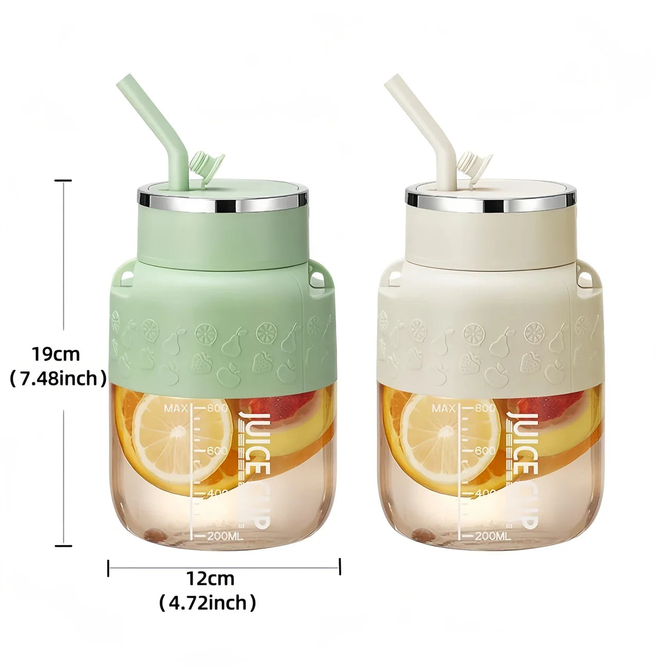 2in1 Flaska Mixer med Drickstrå 800ml - Perfekt för På Språng!