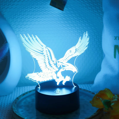 EagleLight - 3D LED Nattlampa med Touchkontroll, 7 Färger USB Bordslampa
