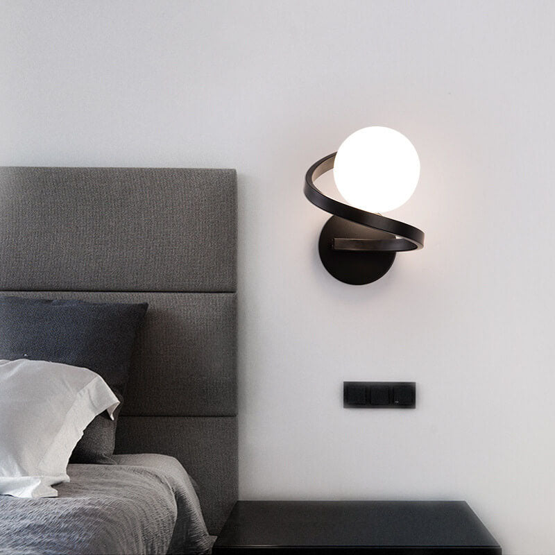 Modern minimalistisk böjd LED-vägglampa med 1 ljus