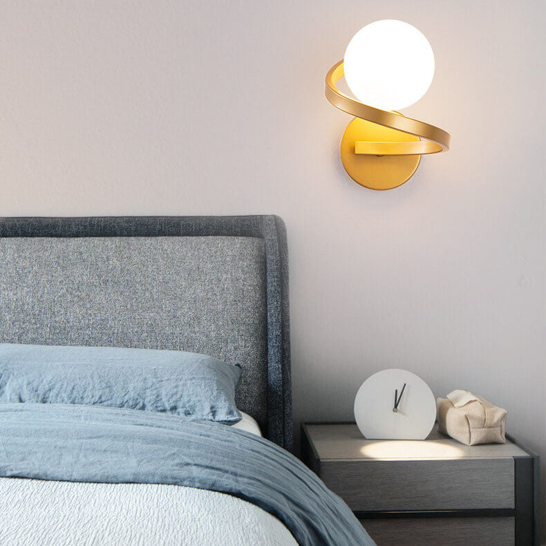 Modern minimalistisk böjd LED-vägglampa med 1 ljus
