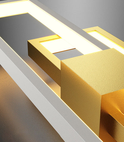 Minimalistisk fyrkantig LED-vägglampa med ram av järn och silikon