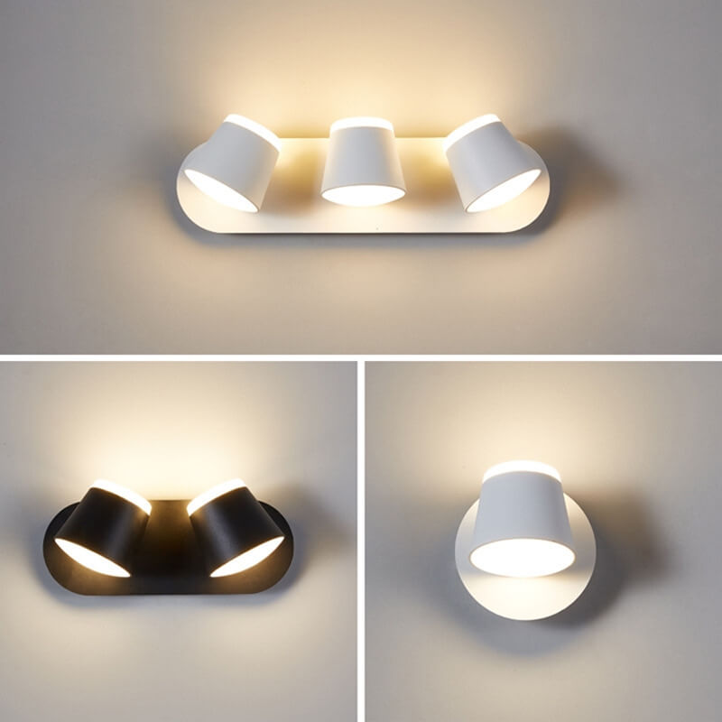 ScandiGlow – Justerbar LED Vägglampa med Cylinderformad Skärm, Finns i 1/2/3 Ljuspunktet
