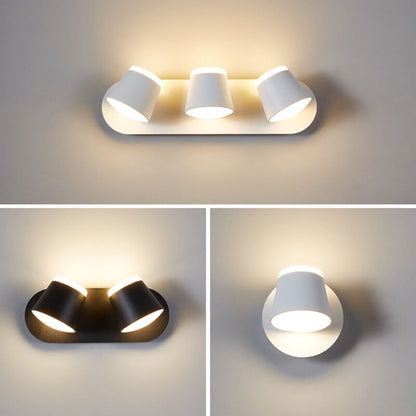 ScandiGlow – Justerbar LED Vägglampa med Cylinderformad Skärm, Finns i 1/2/3 Ljuspunktet