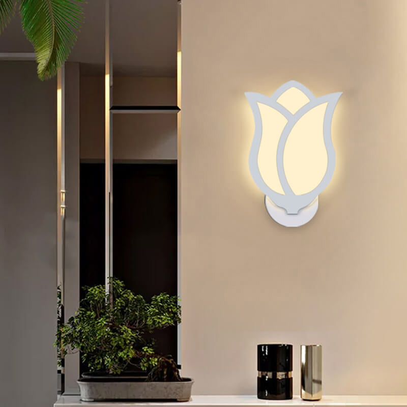 Modern, minimalistisk, kreativ LED-vägglampa i rosdesign