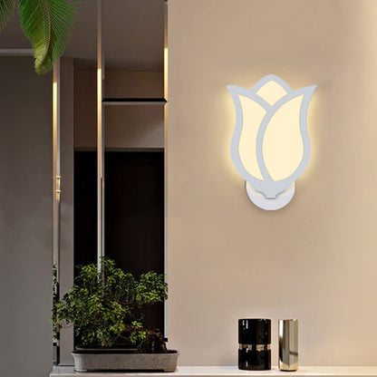 Modern, minimalistisk, kreativ LED-vägglampa i rosdesign