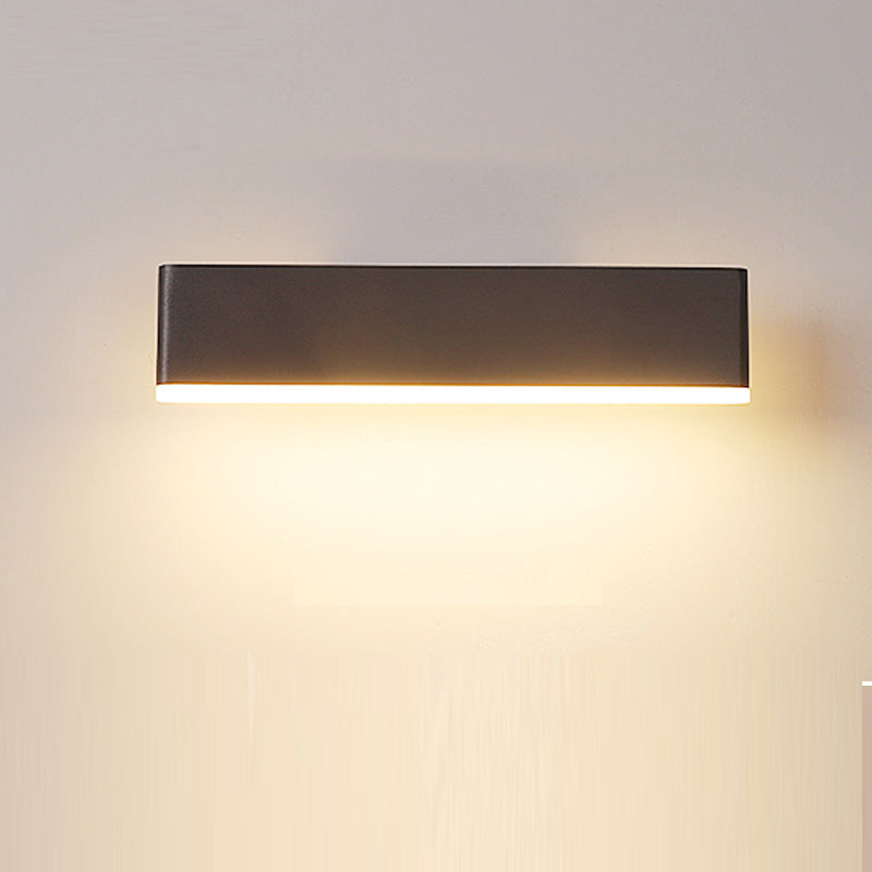 Aqsa Minimalistisk LED Vägglampa - Svart/Guld/Brun, Sovrum, Metall