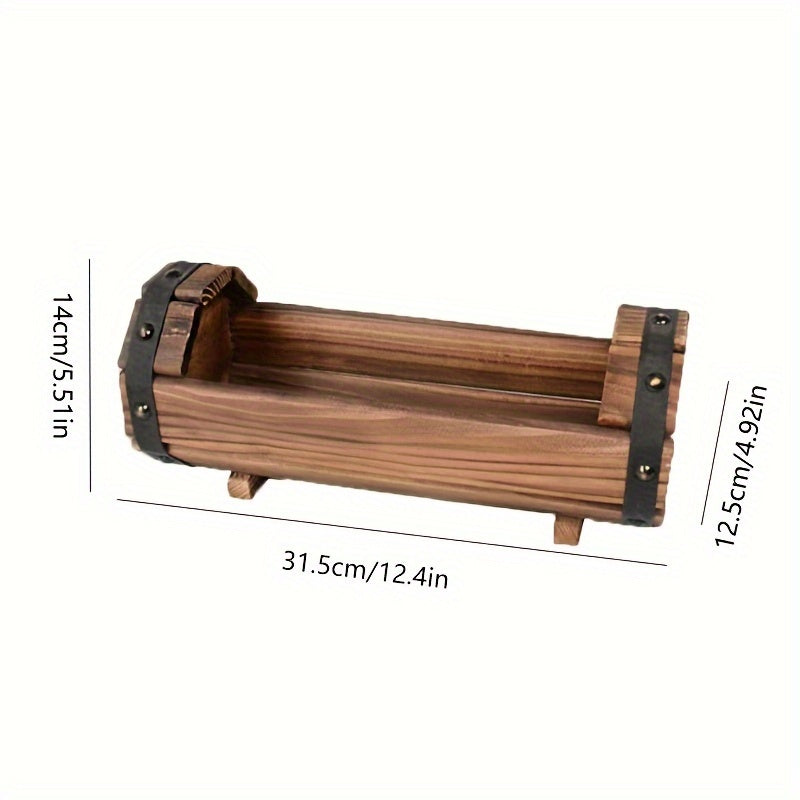 Vintage Träplanteringsset – Robust Ögonfångare för Inomhus och Utomhus