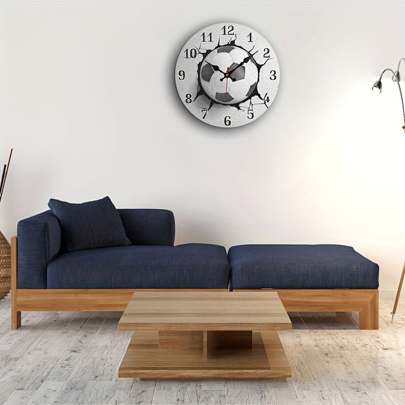 Stille Trä Fotboll Väckarklocka - Sporttema för Vardagsrum, Kontor och Gym