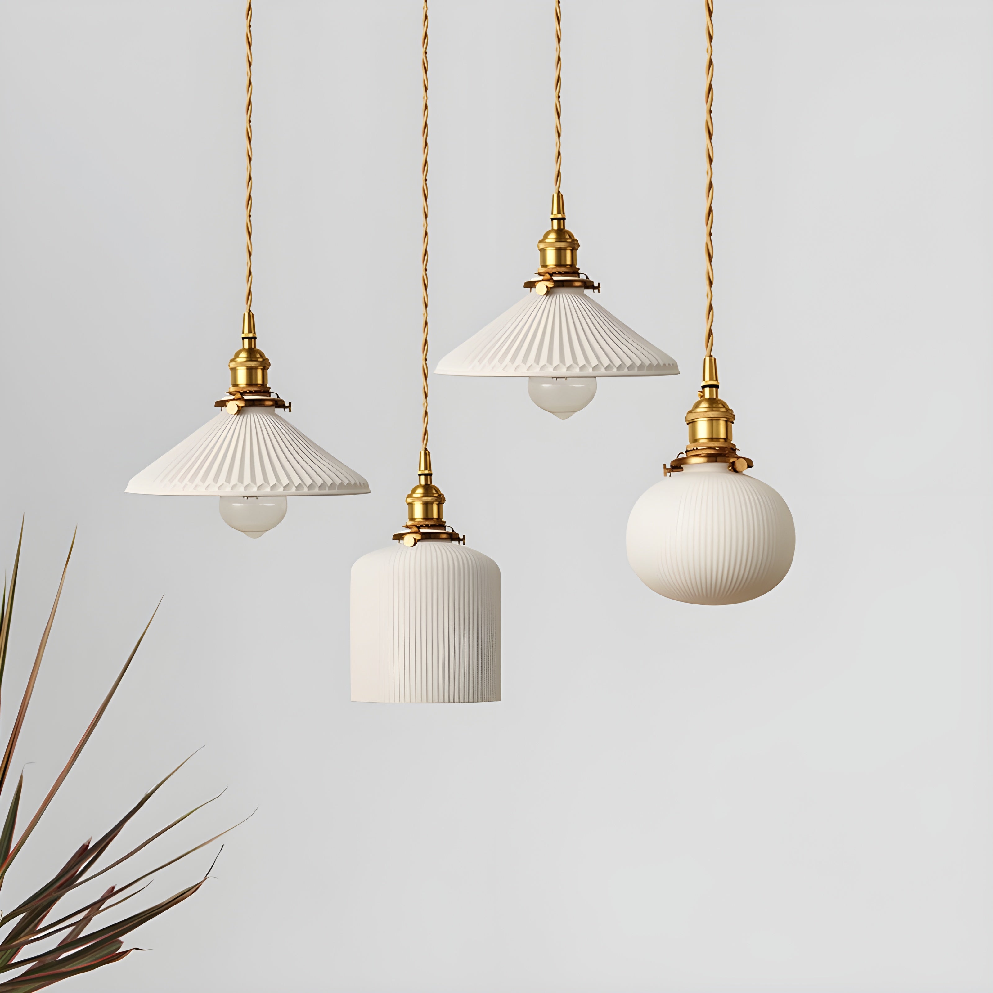 HarmonyGlow Light - Vintage-keramisk-glas-hänglampa