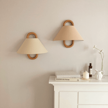Vägglampa Modern Trä Tyg Sconcelampa