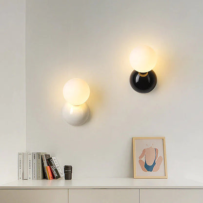 Nova Modern LED Vägglampa Svart/Vit Metall Vardagsrum