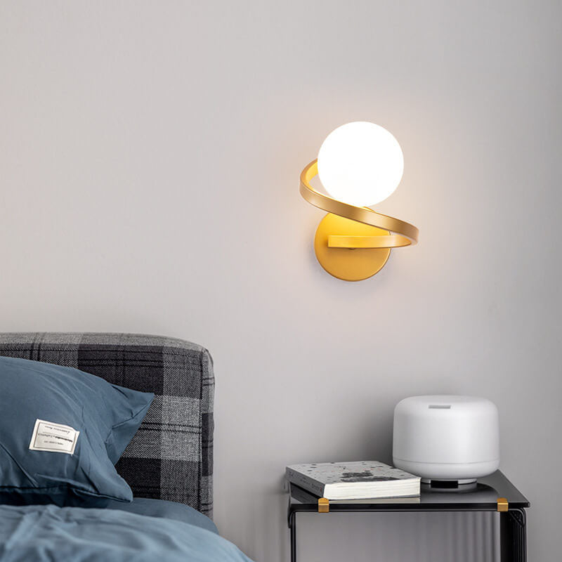 Modern minimalistisk böjd LED-vägglampa med 1 ljus