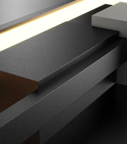 Minimalistisk fyrkantig LED-vägglampa med ram av järn och silikon