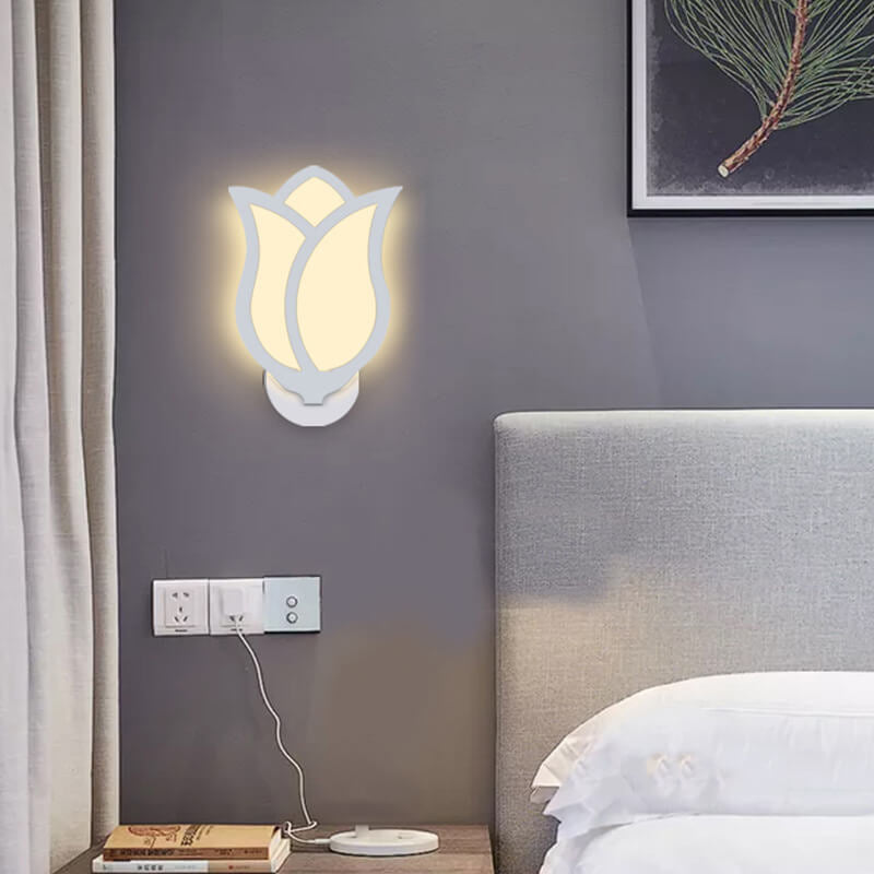 Modern, minimalistisk, kreativ LED-vägglampa i rosdesign