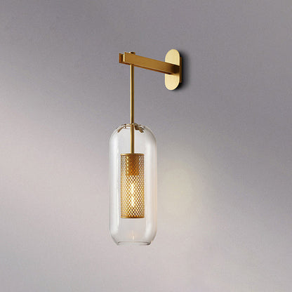 Oneal Industriell LED Vägglampa - Silver/Guld - Inomhus - Metall/Glas