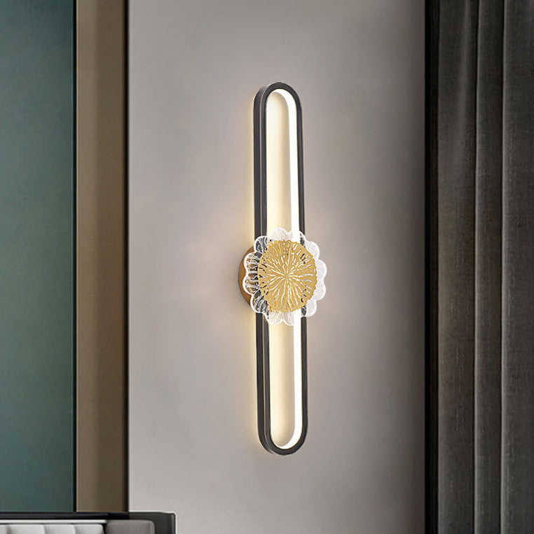 Industriell minimalistisk LED-vägglampa med kopparring