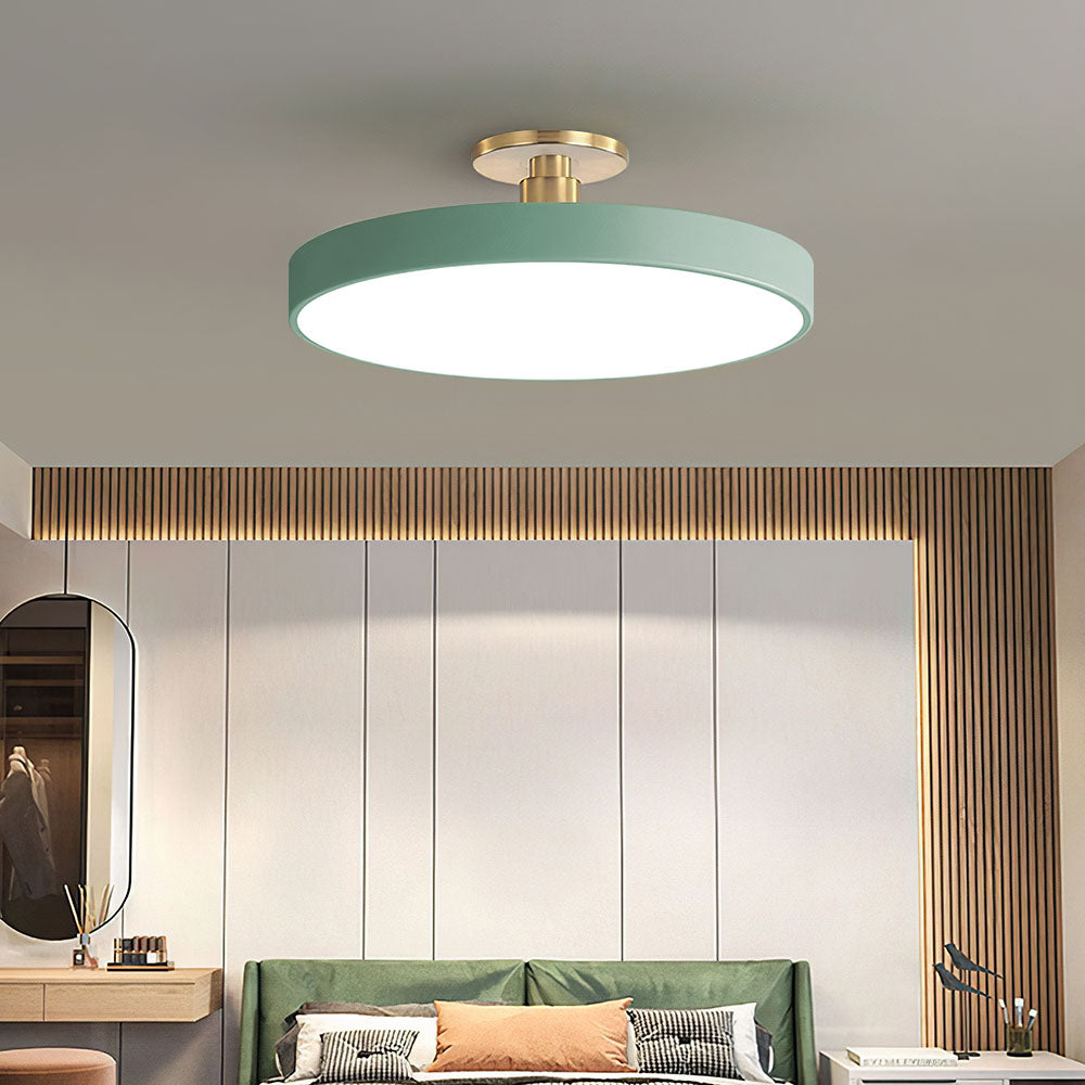 Modern cirkulär LED taklampa – semi-flush design