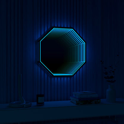 Octagon 3D Infinity Spegel Vägglampa