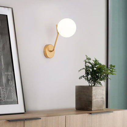 Modern bollformad glasvägglampa