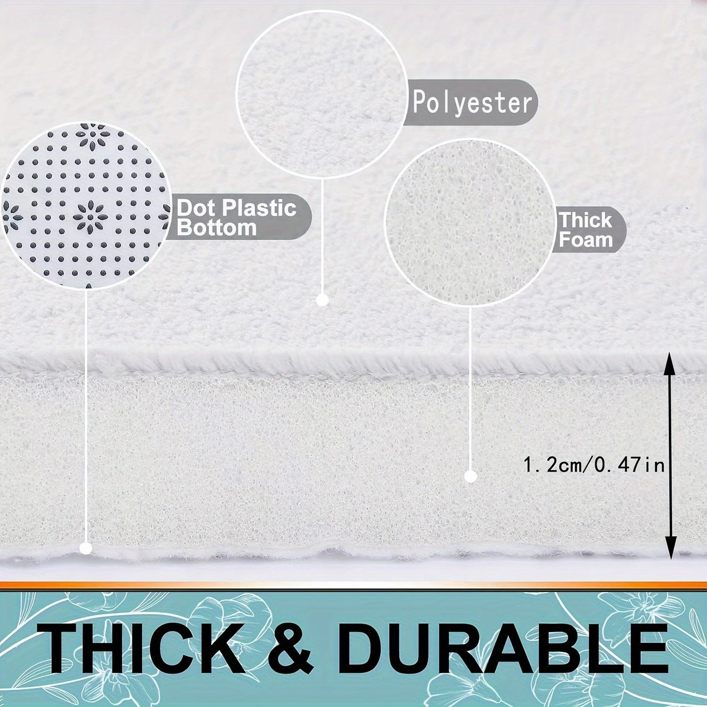 Tropiska Löv Badmatta Set – Absorberande och Bekväm för Badrummet