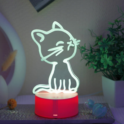 GlowPaw - Beröringsstyrd 3D Katt Nattlampa