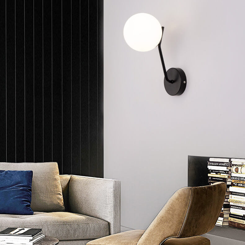Modern bollformad glasvägglampa