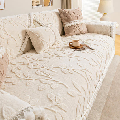 Branch Jacquard Elegant Decorative Plush Non-Slip Sofföverdrag