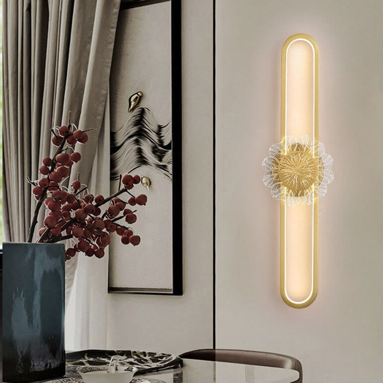 Industriell minimalistisk LED-vägglampa med kopparring