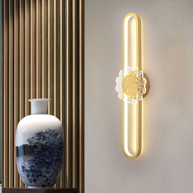 Industriell minimalistisk LED-vägglampa med kopparring