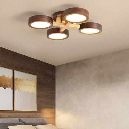 LED Taklampa med Modern Design i Trä