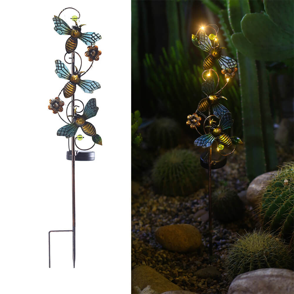 SkyGlow – Solcelldriven trädgårdslampa med konstnärlig metalldesign för utomhusstämning