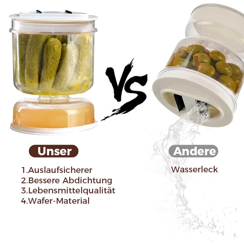 Carvallo - Inlagd gurka och oliv glasbehållare med sil