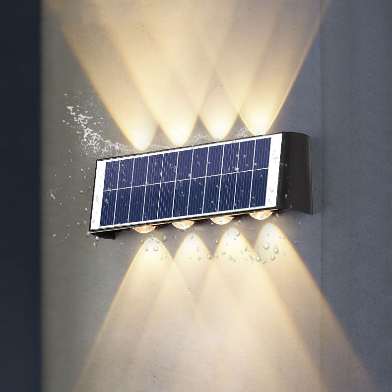 Carvallo Modern Solar-LED-Wall Light for Outdoor | Rectangular Design | IP56 Waterproof | Various Sizes &amp; Light Intensities