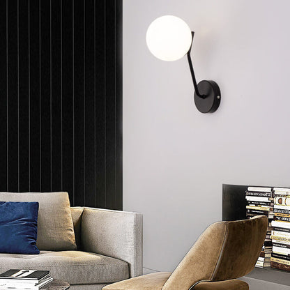 Modern bollformad glasvägglampa