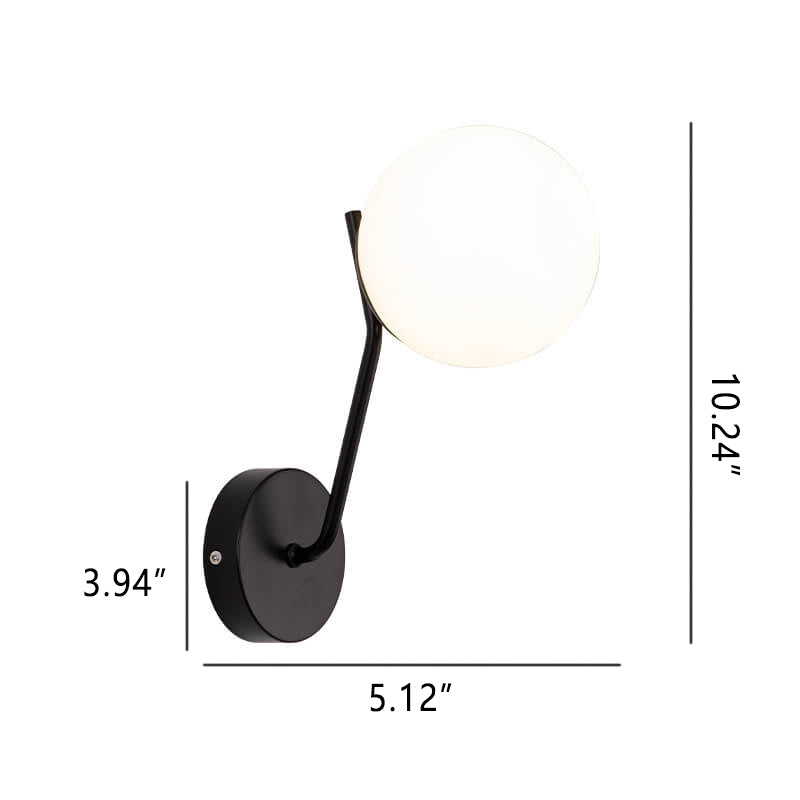 Modern bollformad glasvägglampa