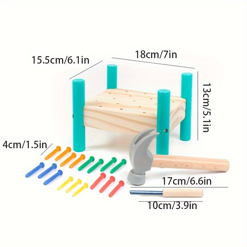 Carvallo Klopfino | Klopfbänk mit Nägeln zum Herausziehen | Farben lernen & Koordination fördern