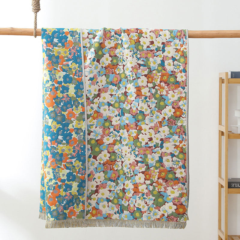 Målning Stil Blomma Vändbar Bomull Handduk 80cm x 160cm