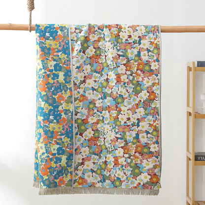 Målning Stil Blomma Vändbar Bomull Handduk 80cm x 160cm