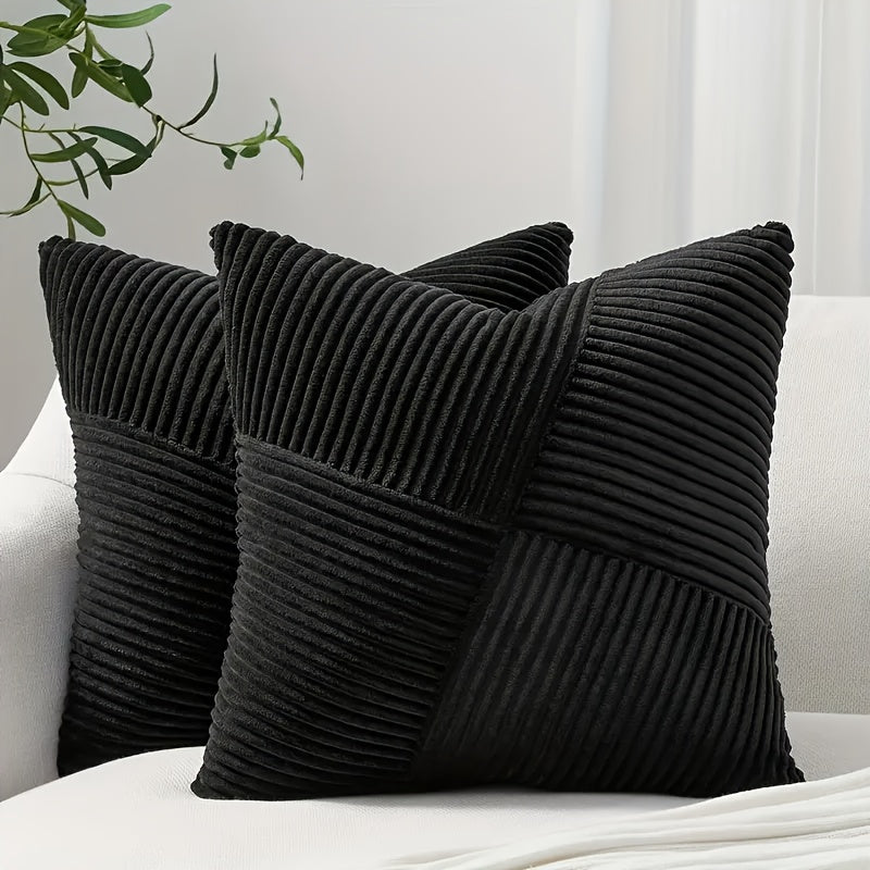 2-delad Bohemisk Stil Corduroy Kuddöverdrag – Mjuk och Stilig för Soffa och Säng