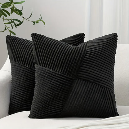 2-delad Bohemisk Stil Corduroy Kuddöverdrag – Mjuk och Stilig för Soffa och Säng
