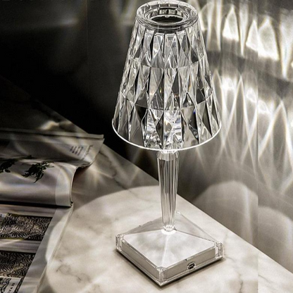 Fascinerande diamantglas bordslampa