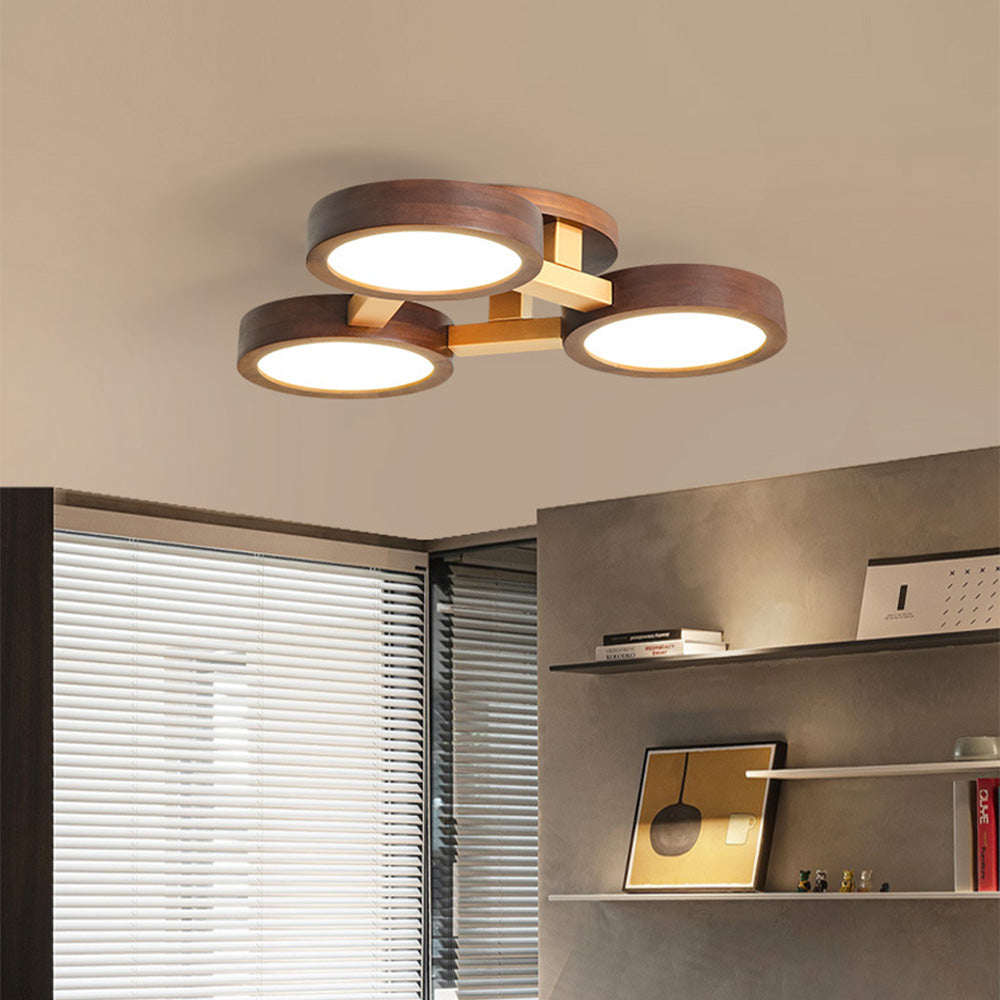 LED Taklampa med Modern Design i Trä