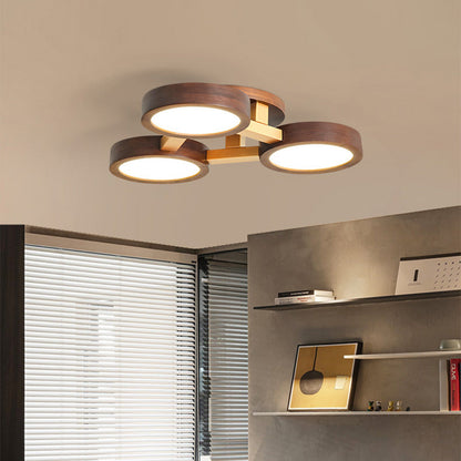 LED Taklampa med Modern Design i Trä