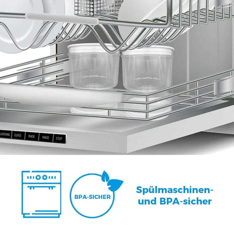 Carvallo - Inlagd gurka och oliv glasbehållare med sil