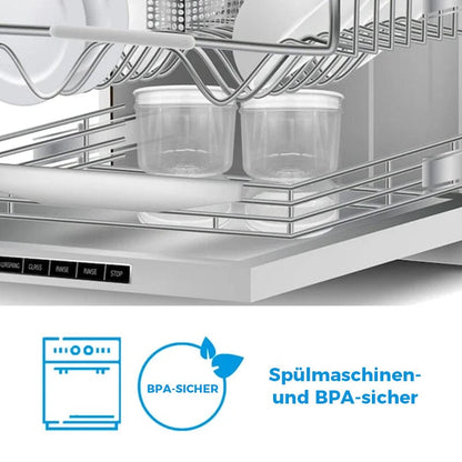 Carvallo - Inlagd gurka och oliv glasbehållare med sil