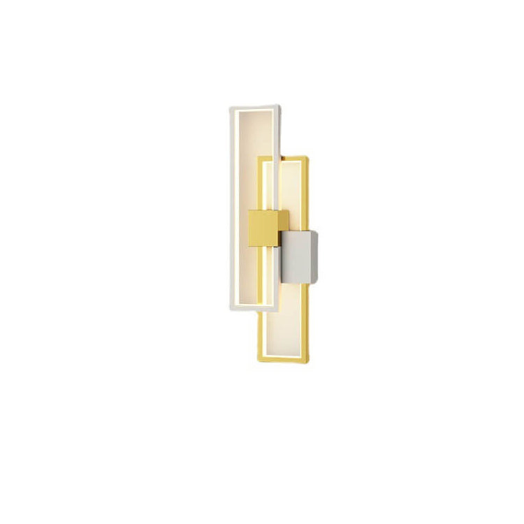 Minimalistisk fyrkantig LED-vägglampa med ram av järn och silikon