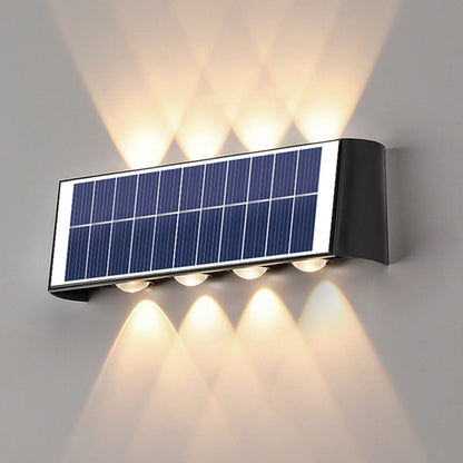 Carvallo Modern Solar-LED-Wall Light for Outdoor | Rectangular Design | IP56 Waterproof | Various Sizes &amp; Light Intensities