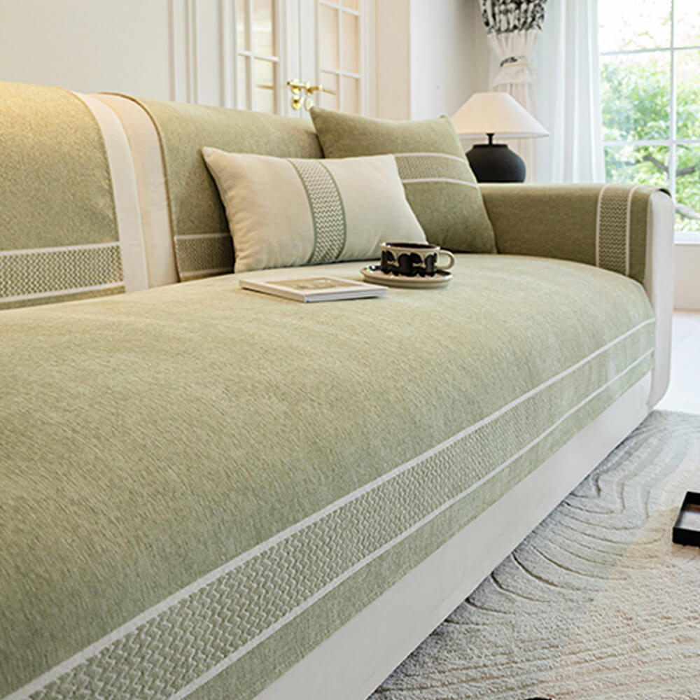 Chenille Jacquard Bred Kant Design Repellenta Sofföverdrag