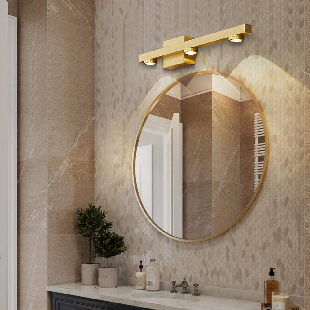 Freja - Modern LED Vägglampa, Svart/Guld, Badrum, Metall