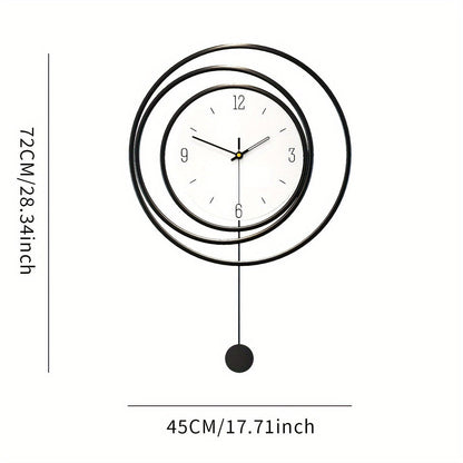 Modern Minimalistisk Metallväggklocka - 72 cm Hög och 45 cm Bred